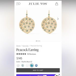 Julie Vos Peacock Earrings. Never worn!